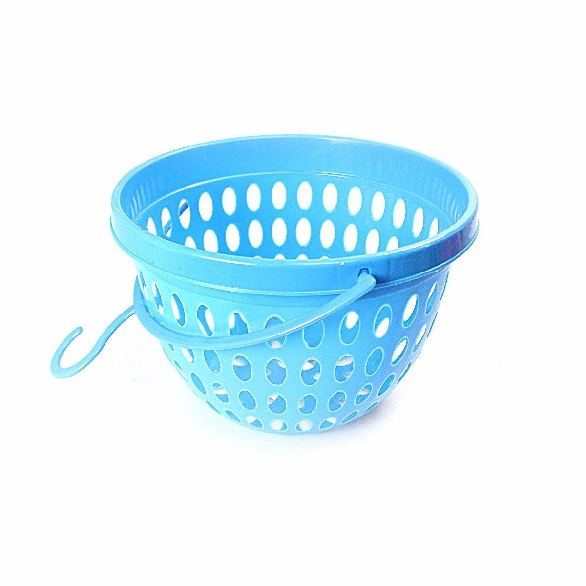 Plastic Laundry Clothes Pegs Basket 18 x 13 cm Assorted Colours 4030 (Parcel Rate)