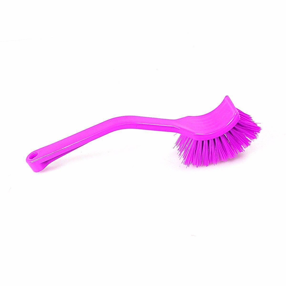 Plastic Dish Scrubber Brush 19 cm Assorted Colours 4028 (Parcel Rate)