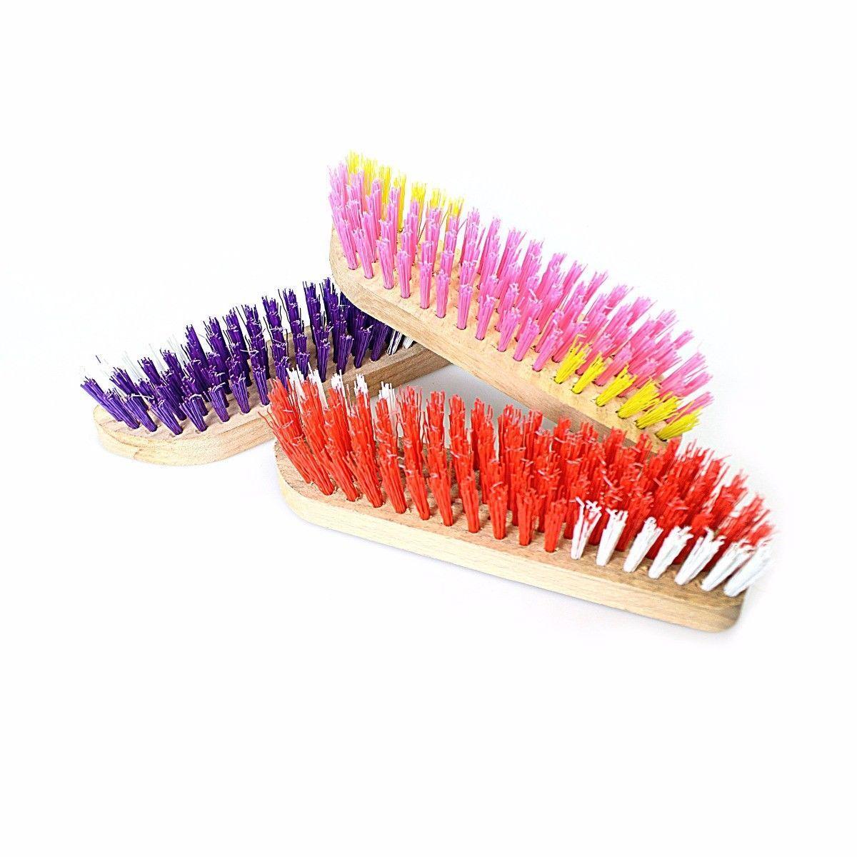 Hard Bristle Wooden Carpet Brush 20cm Assorted Colours ZP266 (Parcel Rate)