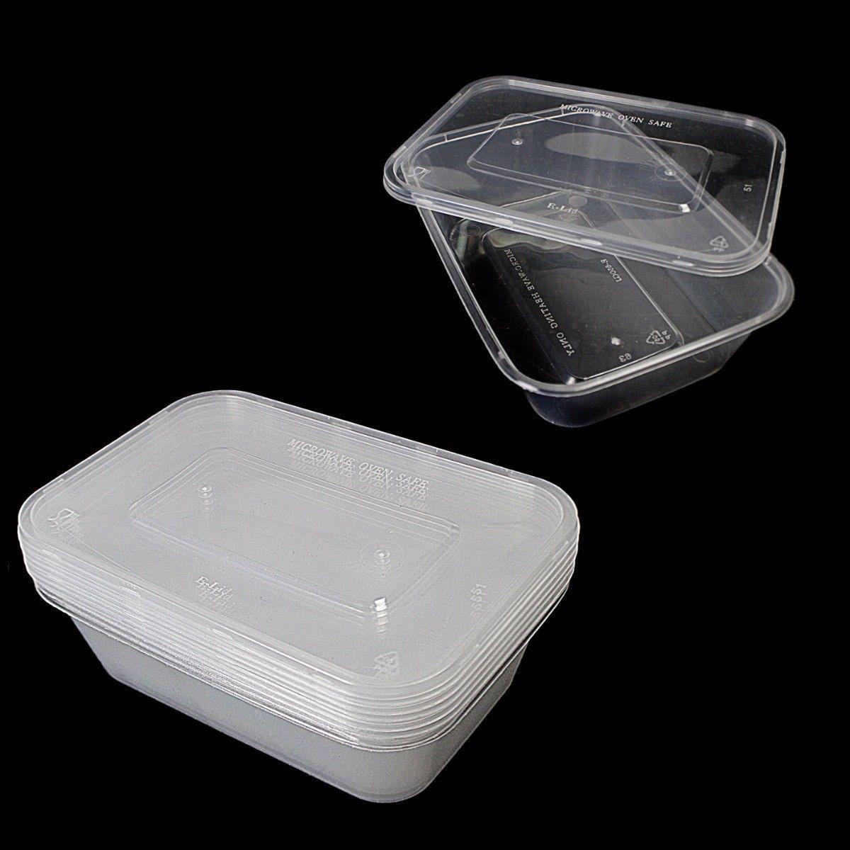 6 Hygienic Stackable Food & Meal Preparation Containers With Lids 500ml  7014 (Parcel Rate)