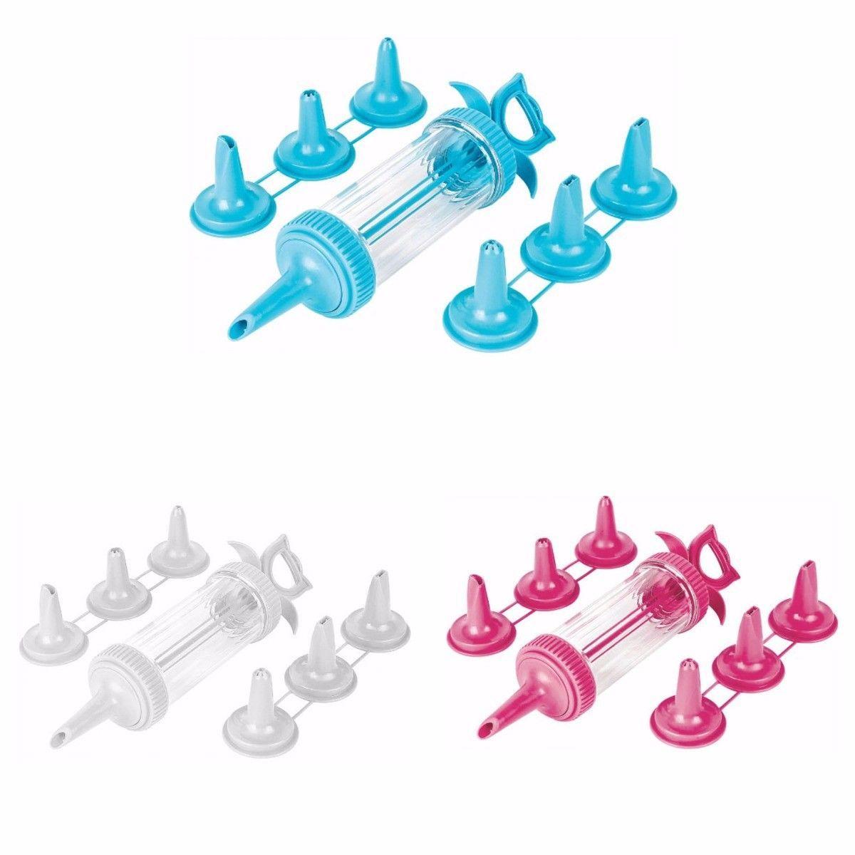 7PC Nozzle Decorative Cake, Cupcake Icing & Piping Plastic Sugarcraft Gun Set  9248 (Parcel Rate)