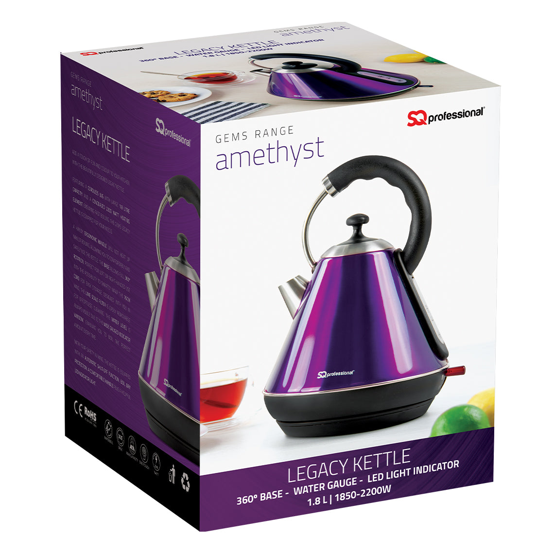 SQ Professional Gems Legacy Kettle 1.8 Litre 2200 Watt Axinite 7208 A  (Parcel Rate)