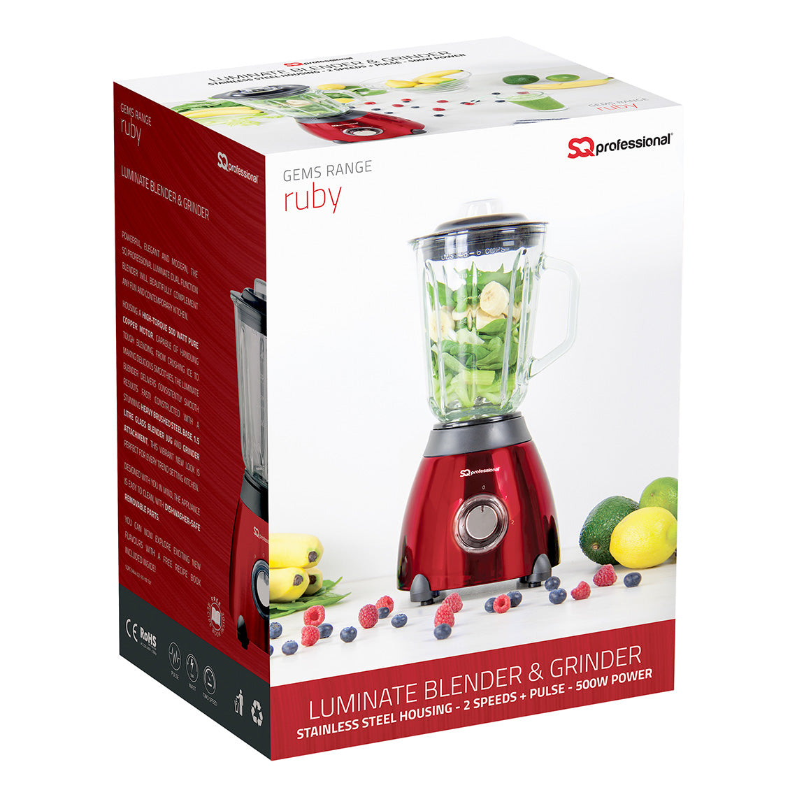 SQ Professional Luminate Blender and Grinder 500W Emerald 2459 (Parcel Rate)