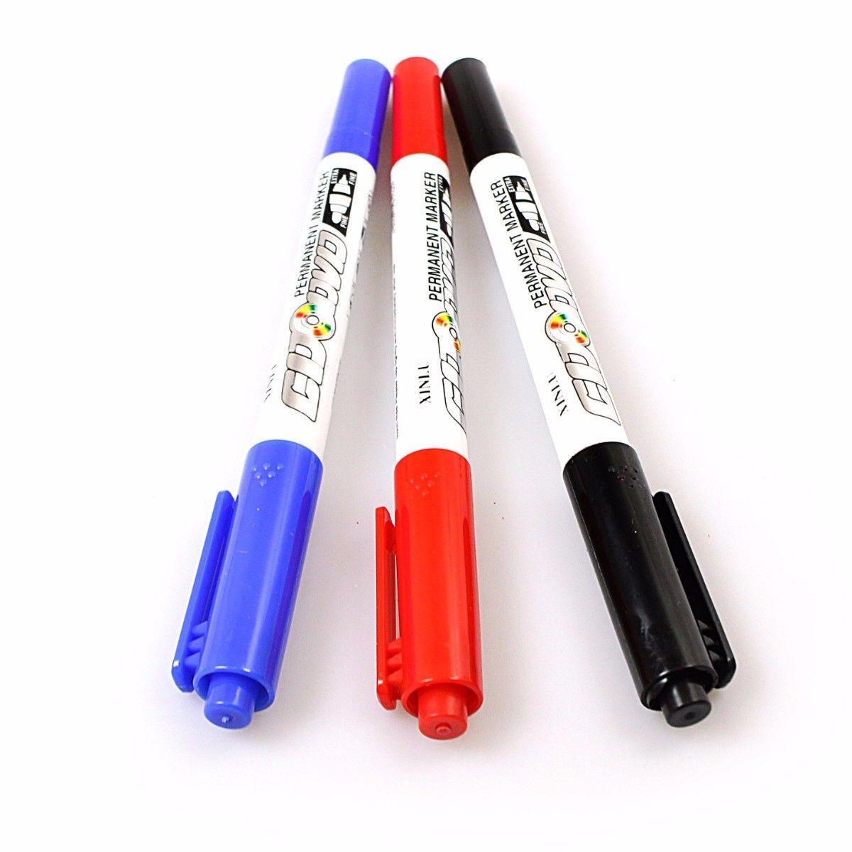 Pack Of 3 Assorted Colour Permanent Marker Pen For DVD/CD Stationery Home Office 0761 (Large Letter Rate)