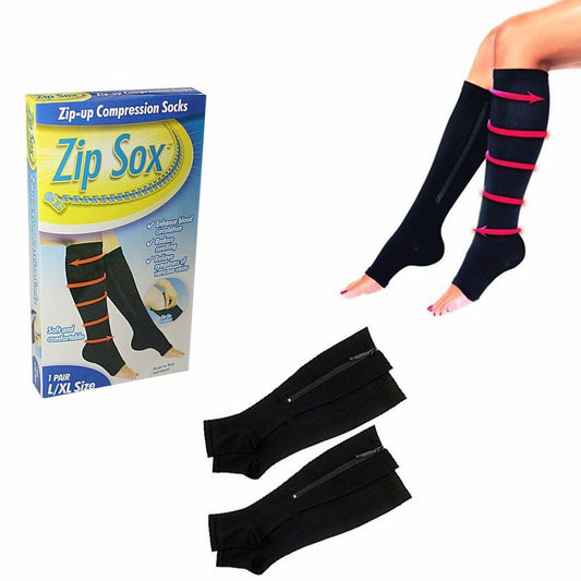 Soft And Comfortable Zip-Up Compression Socks Size L/XL 1 Pair Home Health 4516 (Large Letter Rate)