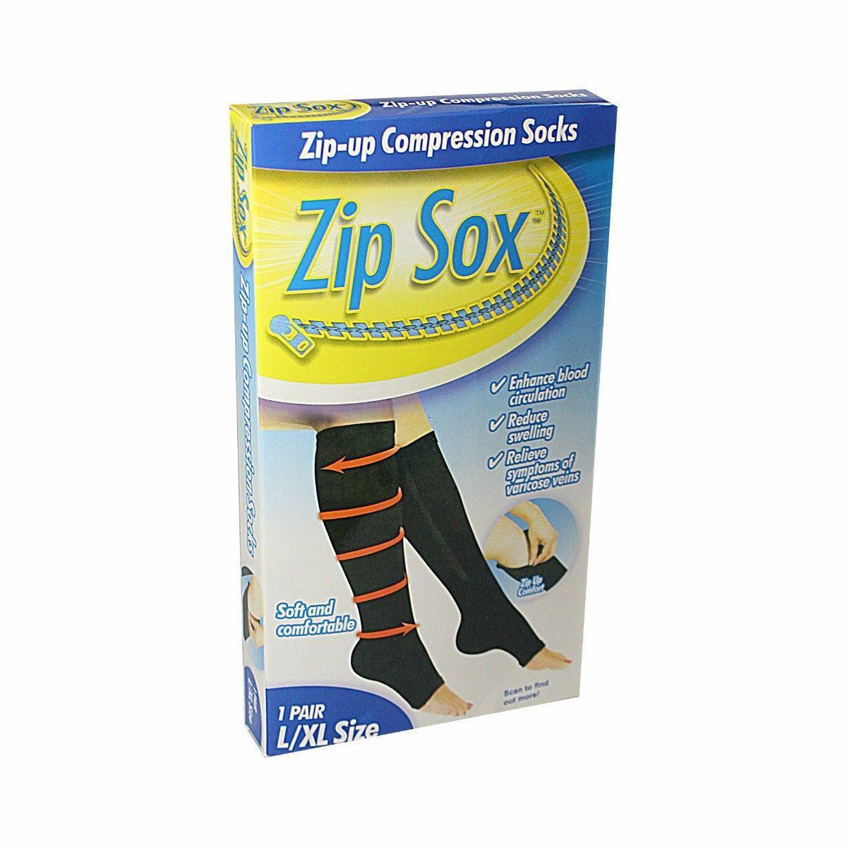 Soft And Comfortable Zip-Up Compression Socks Size L/XL 1 Pair Home Health 4516 (Large Letter Rate)