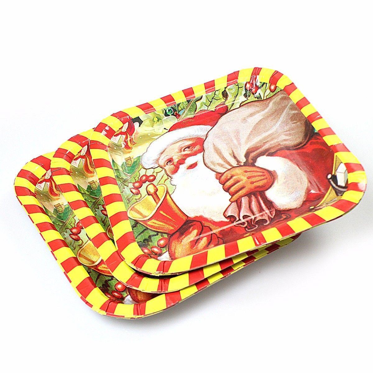 Pack of Christmas Party Paper Plates Small 18.3 x 18.3 cm Assorted Designs 1673 (Parcel Rate)