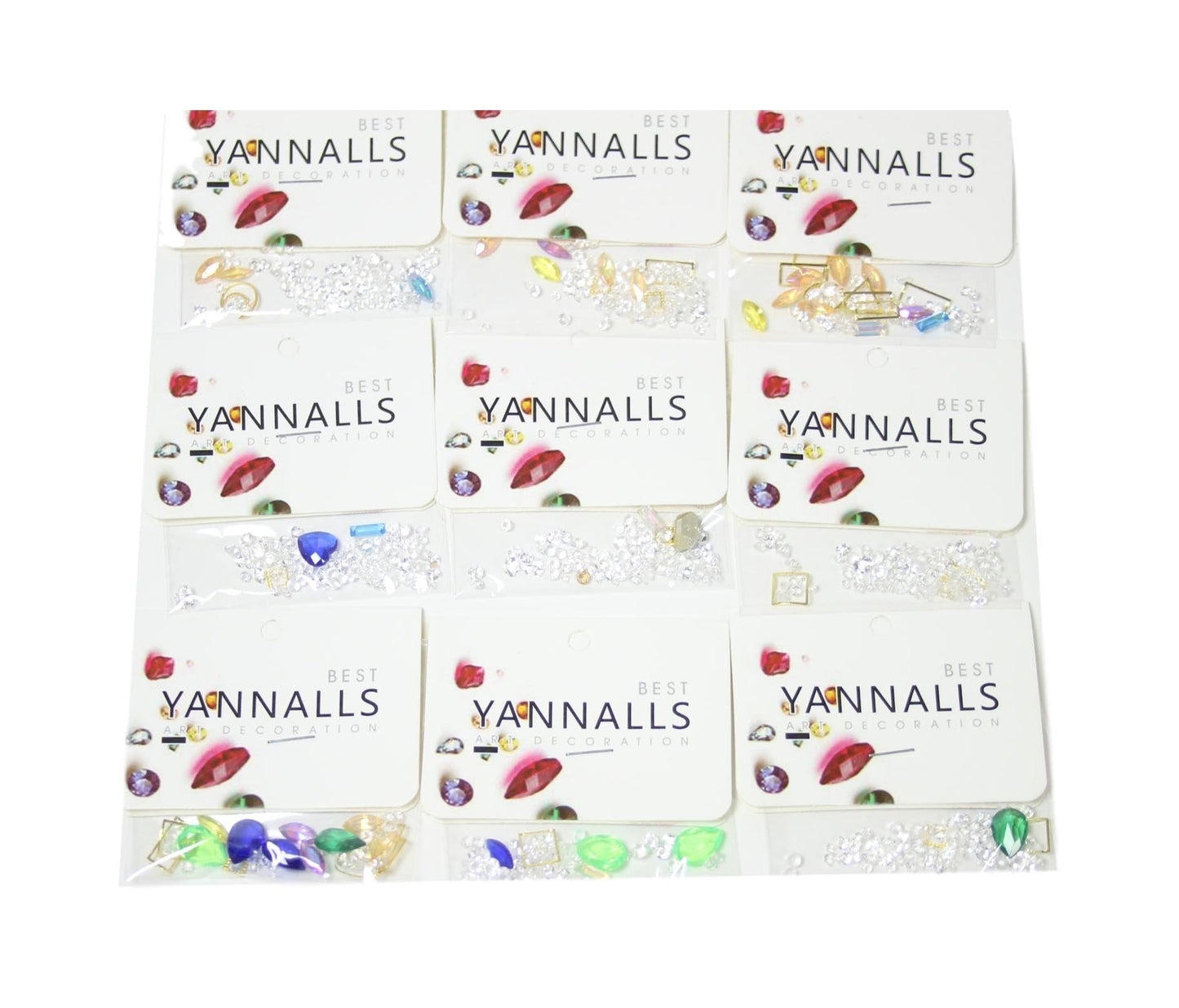 12 Pack Ladies Nail Art Gems Stones Assorted Designs 5572 (Large Letter Rate)