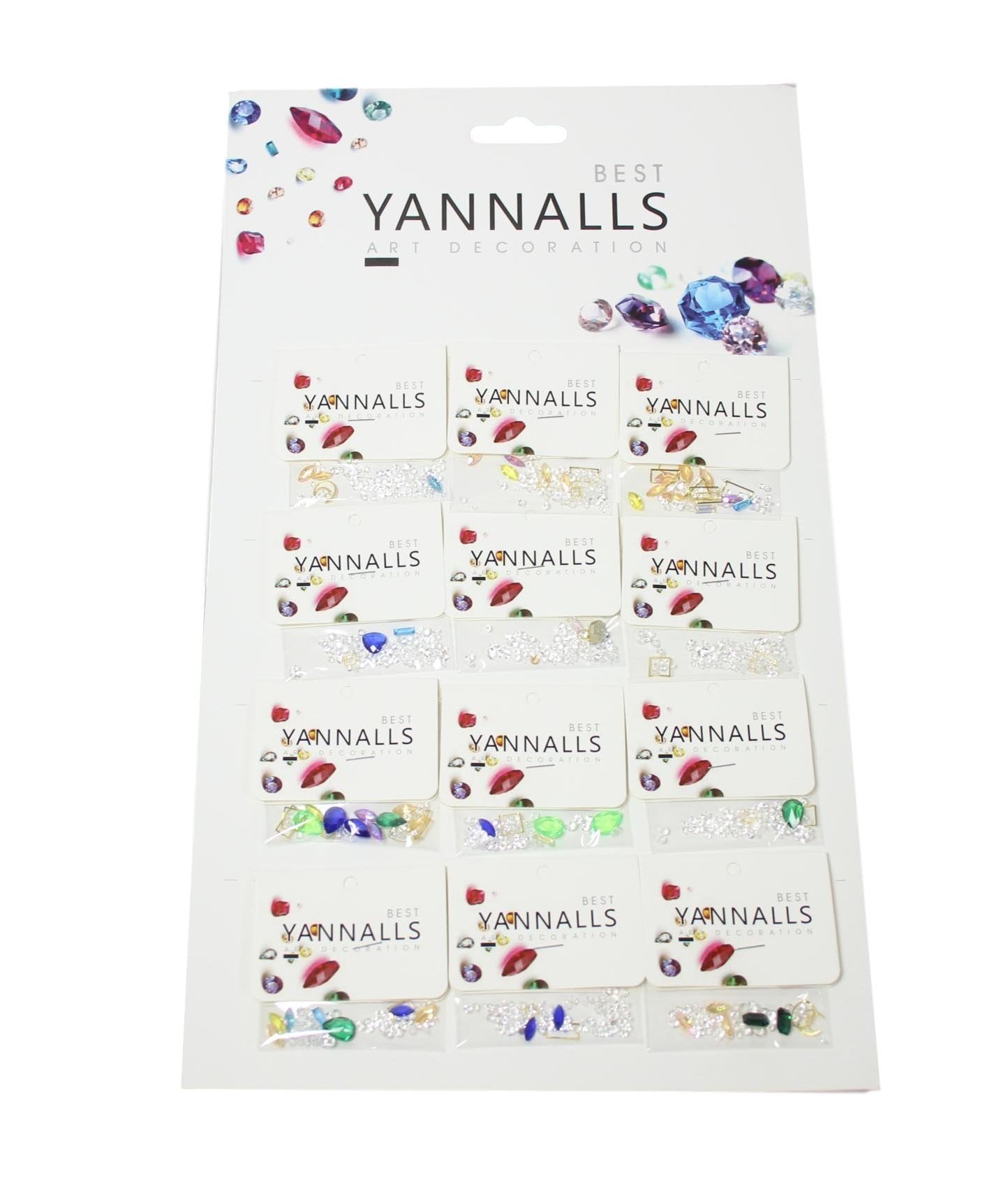 12 Pack Ladies Nail Art Gems Stones Assorted Designs 5572 (Large Letter Rate)