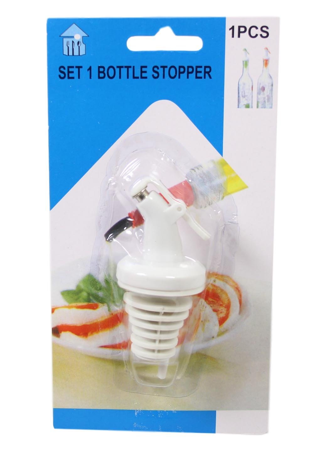 Plastic Oil Vinegar Bottle Stopper White 9 cm 5607 (Parcel Rate)