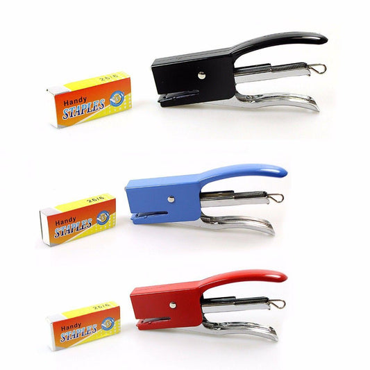 Stationery Stapler Set Ideal For School Home Office Staple Set 3 Colours 0496 (Parcel Rate)