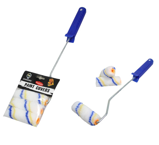 Blue Handle Paint Roller Set With 3 Roller Heads For Walls Ceilings 39 cm 5713A  (Parcel Rate)