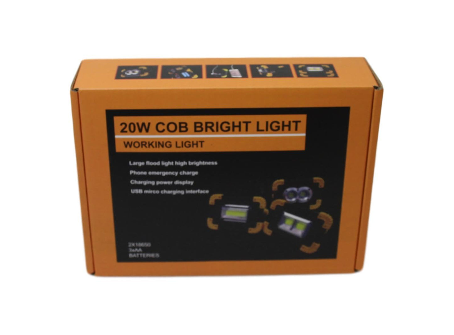 20 Watt Cob Bright Light Outdoor Camping Phone Emergency 17cm x 12cm 5717 (Parcel Rate)