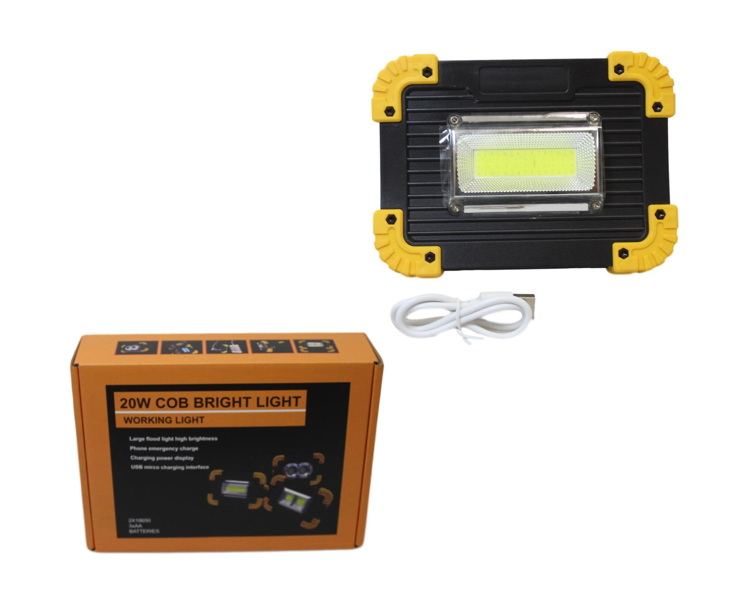 20 Watt Cob Bright Light Outdoor Camping Phone Emergency 17cm x 12cm 5717 (Parcel Rate)