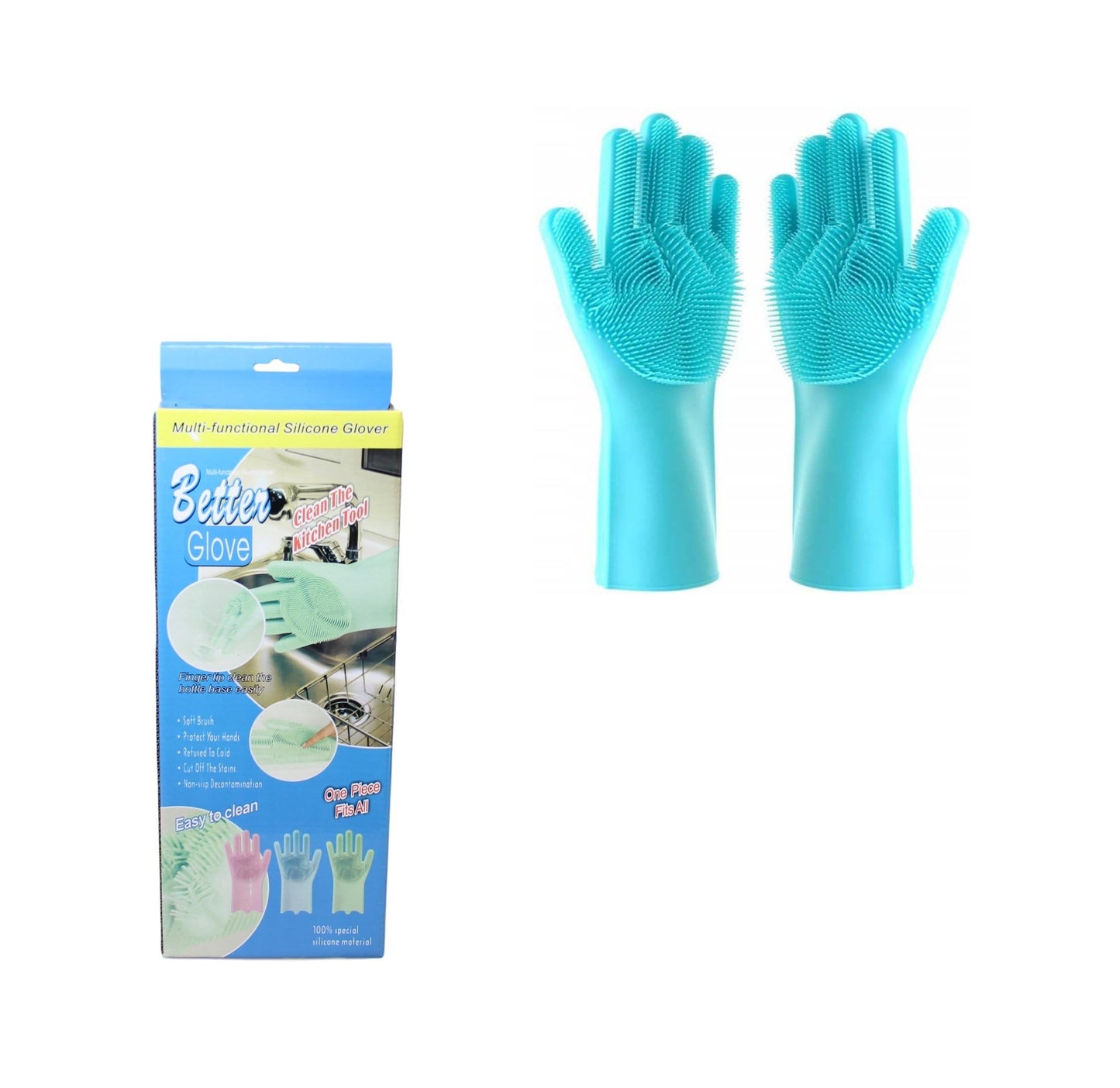 Better Glove Cleaning Washing Up Glove with Silicone Brush Bristles 32 cm 5792 (Parcel Rate)