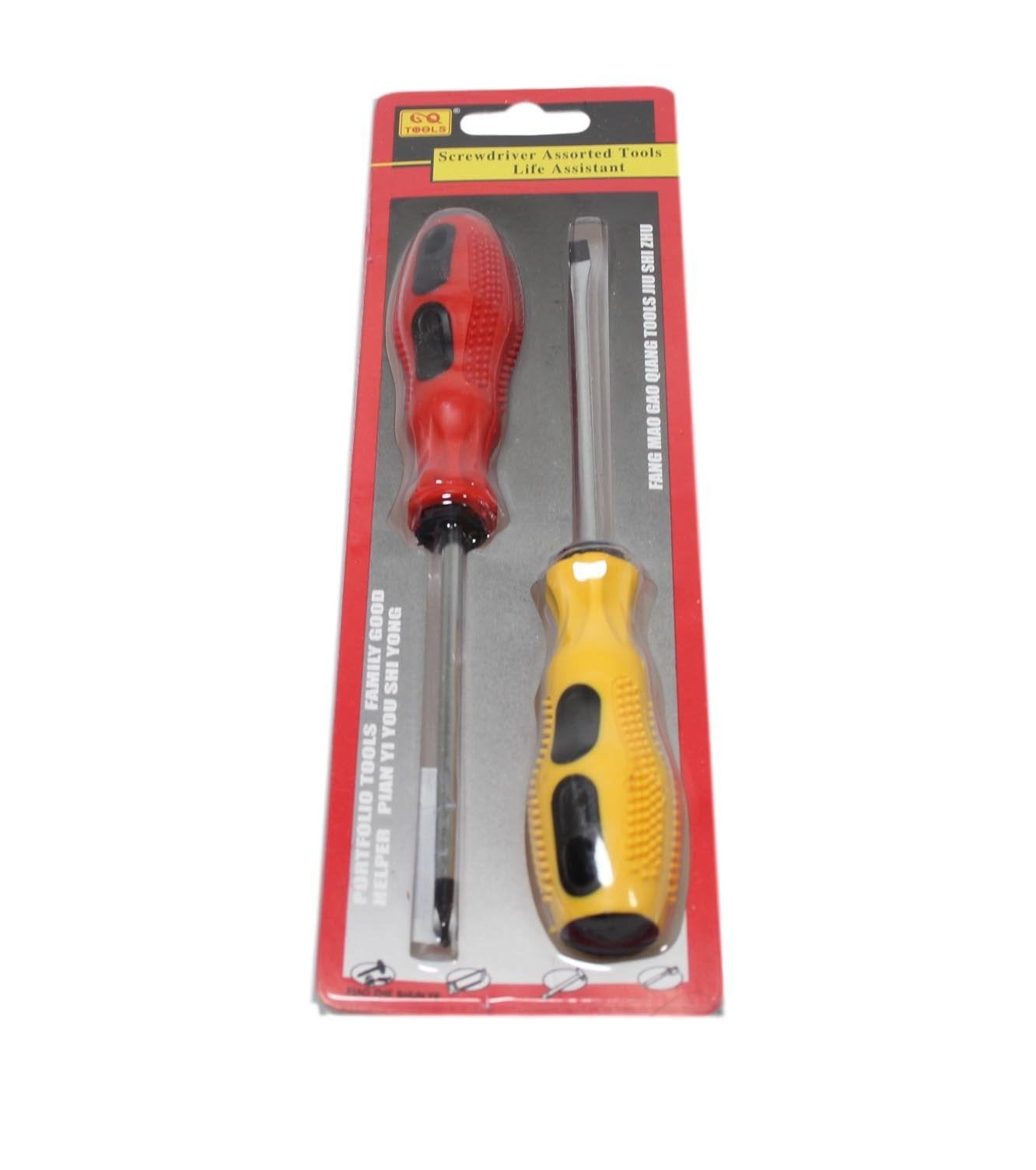 Assorted 2 Type Screwdriver Set Slotted and Cross Slot Screwdriver Set 20cm 5834 (Parcel Rate)