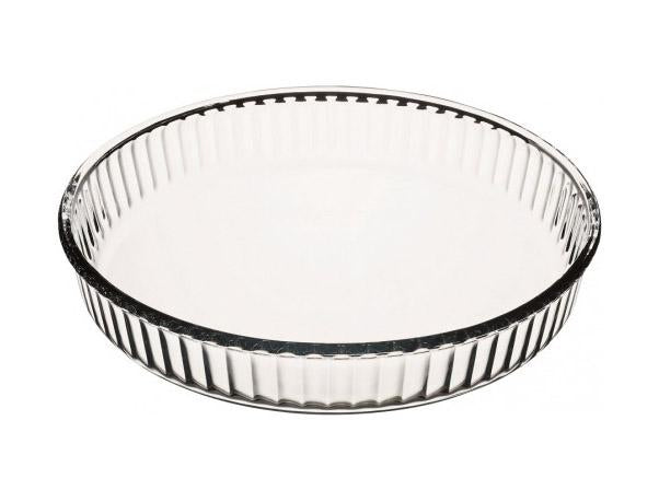 Borcam Fluted Round Flan Cheesecake Dish GLASS Round 1.72 Litres 59044 (Parcel Rate)