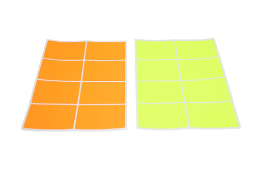 Neon Coloured Block Label Stickers 10 Sheets 16 x 24 Assorted Colours 5907 (Parcel Rate)