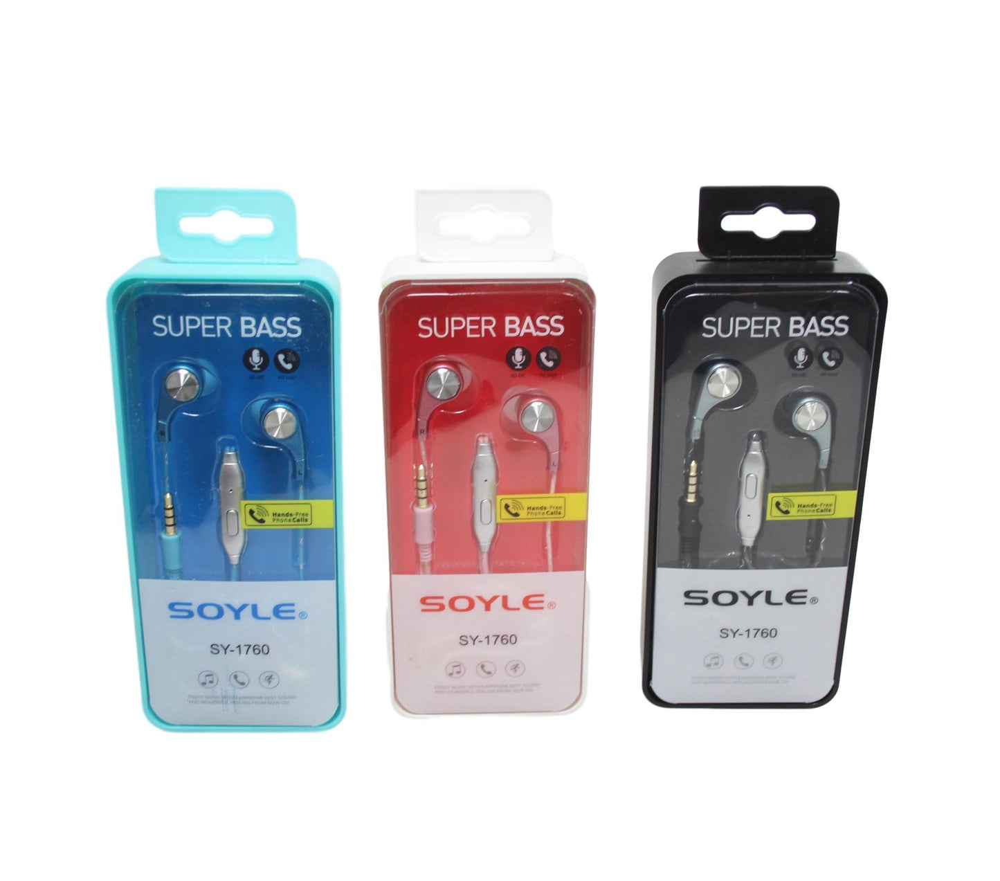 SOYLE Super Bass High Quality Hands Free Handset HD Mic  Earphones 1 Pack 5935 (Parcel Rate)