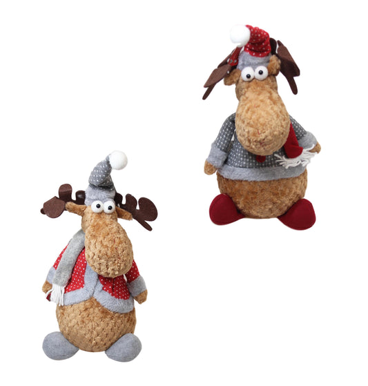 Weighted Christmas Festive Reindeer Christmas Santa's Helper Decoration Door Stop 40cm x 20cm 59661 (Parcel Rate)