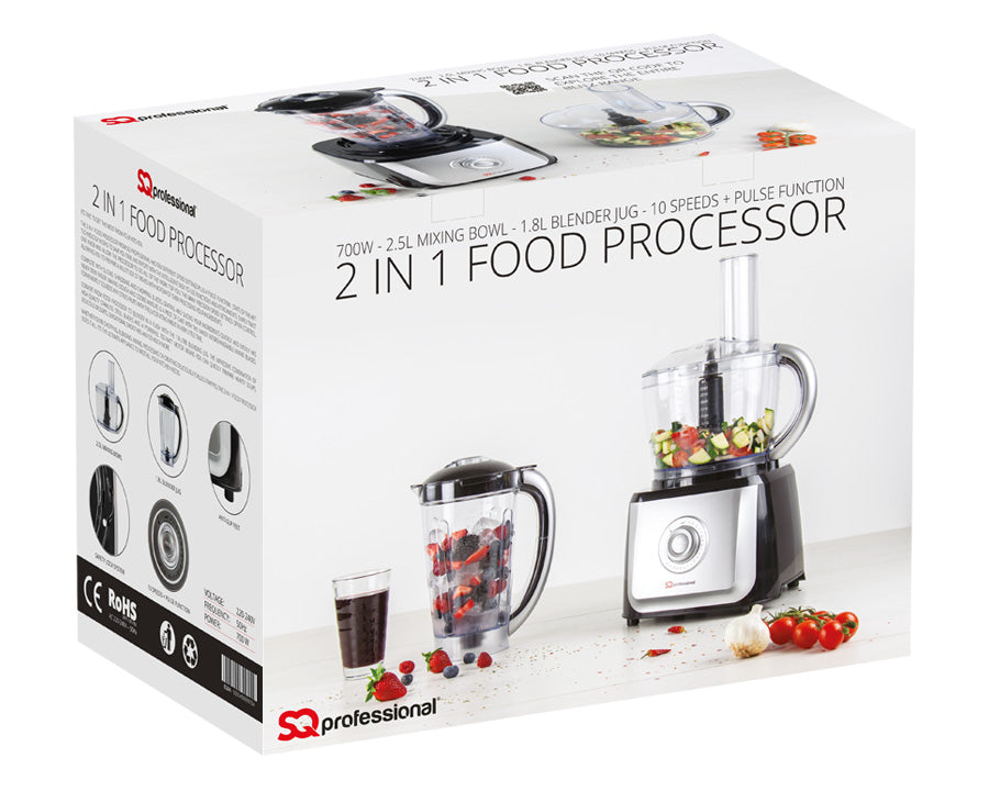 SQ Professional Blitz 2-in-1 Food Processor and Blender 700W (Big Parcel Rate)