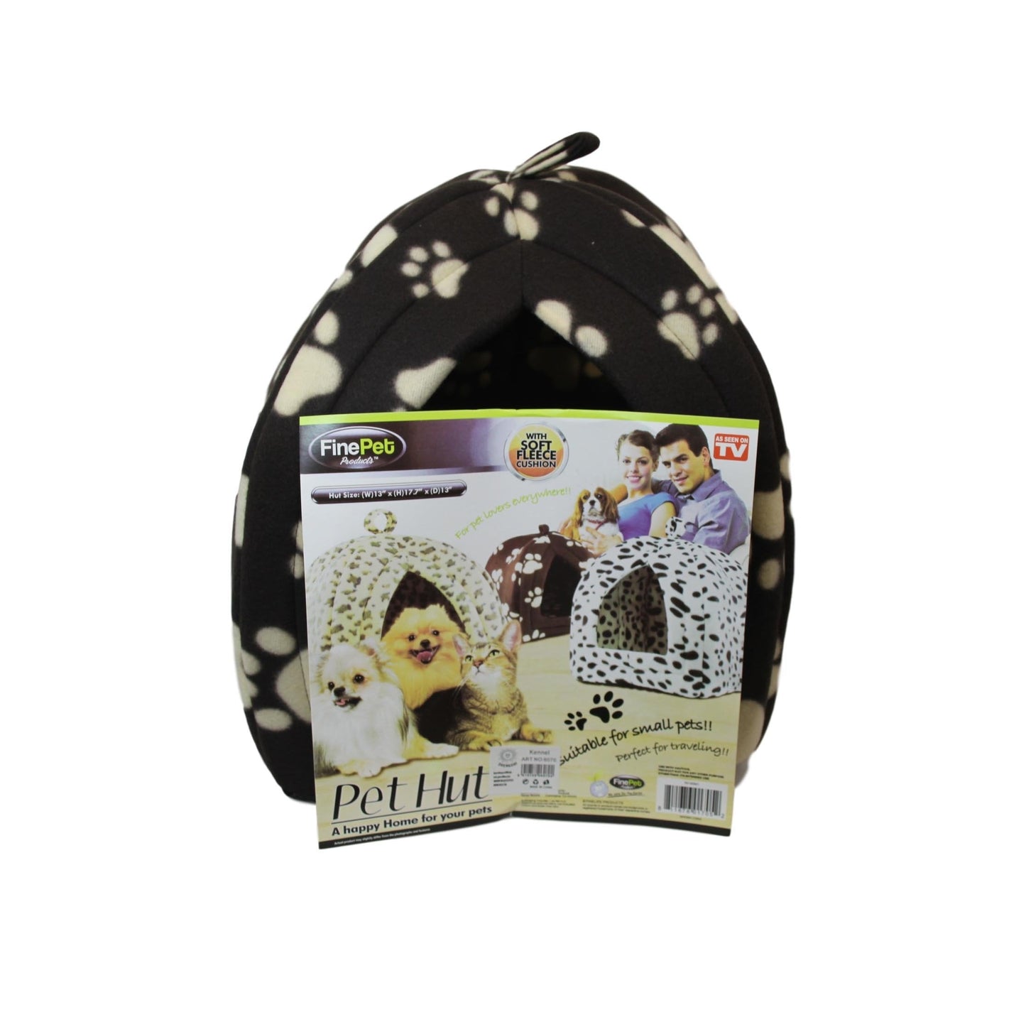 Pet Dog Cat House Hut Paw Print 13 x 17.7'' Fleece 6070 (Parcel Rate)