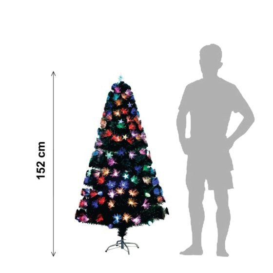 Artificial Christmas Green Tree 5ft with Multicolour LED Lights 6108 (Big Parcel Rate)