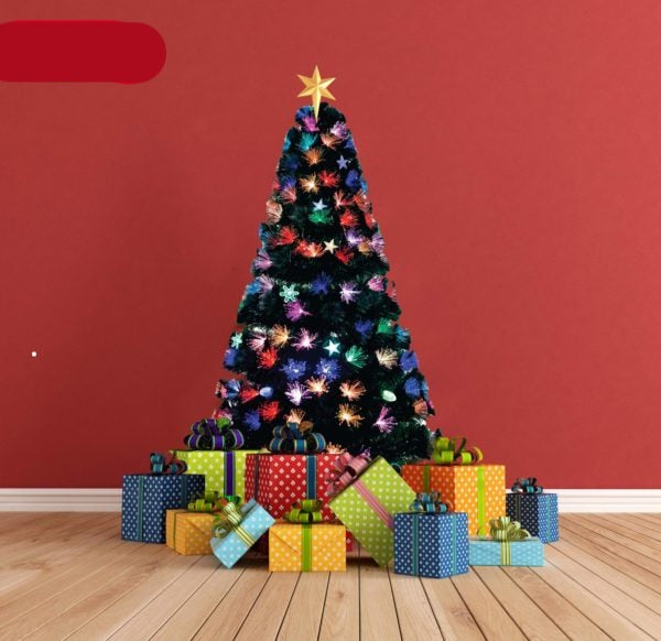 Artificial Christmas Green Tree 5ft with Multicolour LED Lights 6108 (Big Parcel Rate)