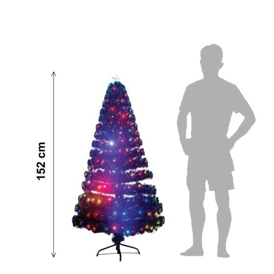 Artificial Christmas Green Tree 5ft with Multicolour LED Lights 6115 (Big Parcel Rate)