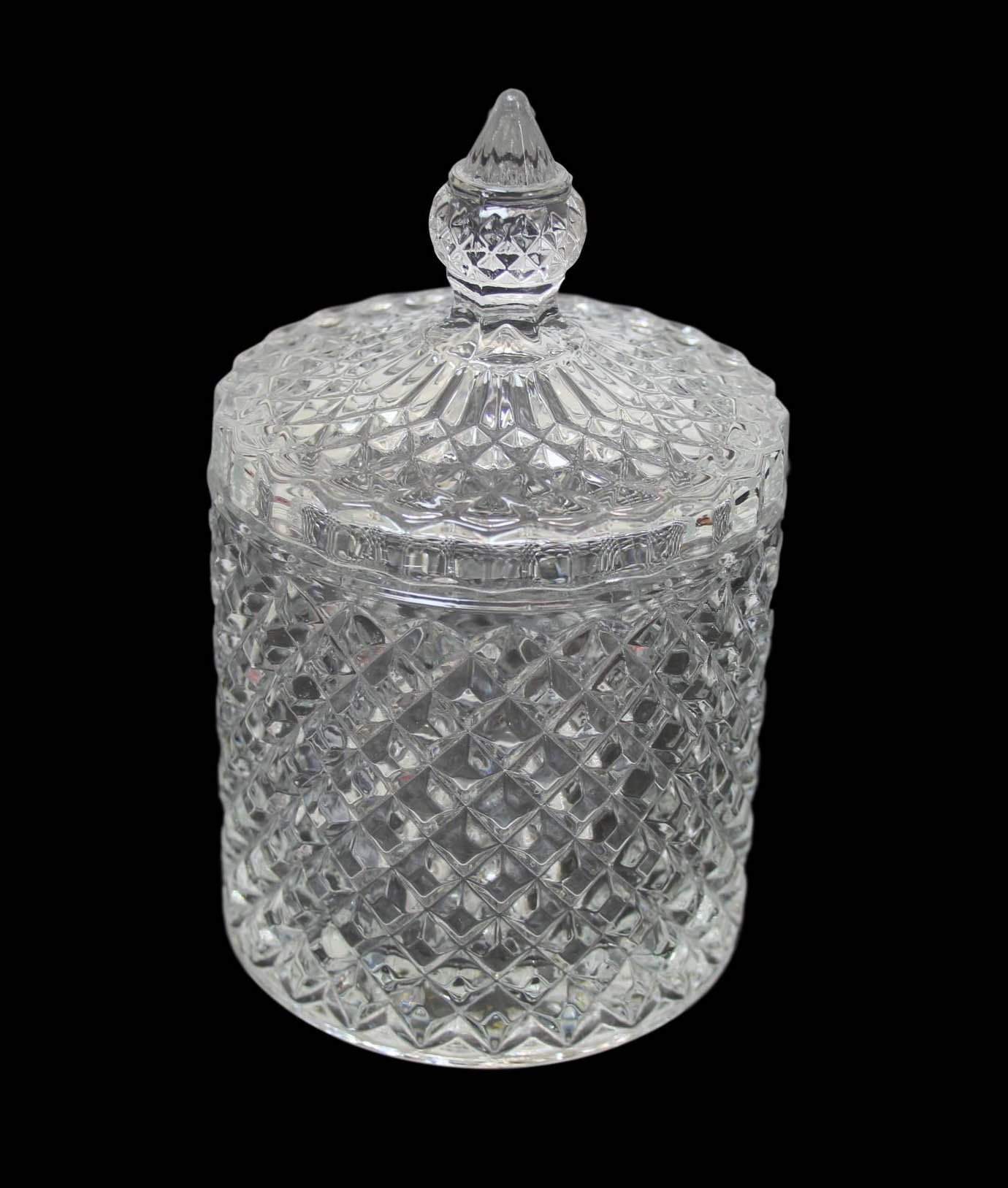 Crystal Glass Jar Sweets Sugar Glassware 10 x 8.5 cm 6315 A (Parcel Rate)