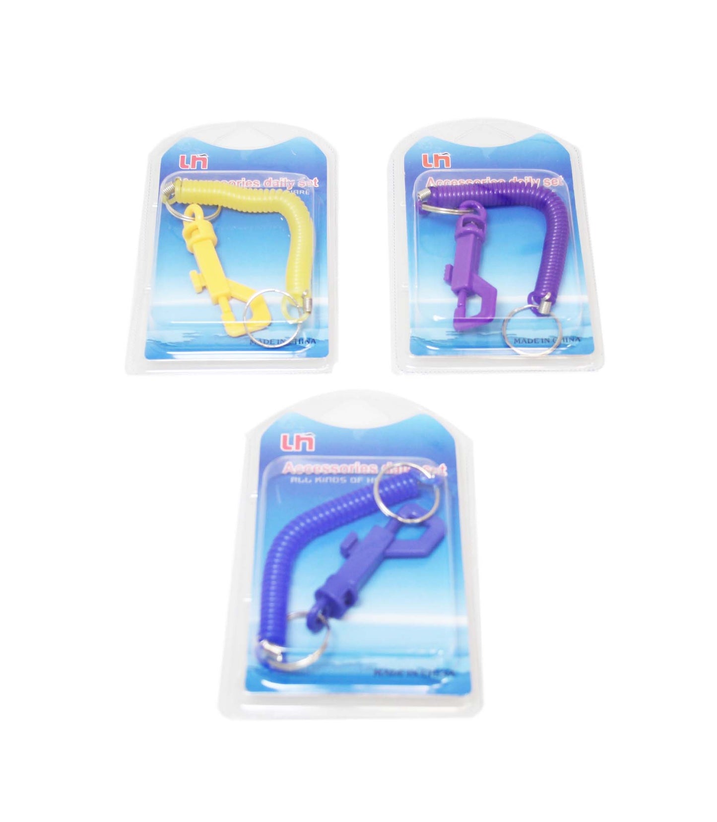 Plastic Key Ring ID Card Clip On Keychain Assorted Colours 6522 (Large Letter Rate)