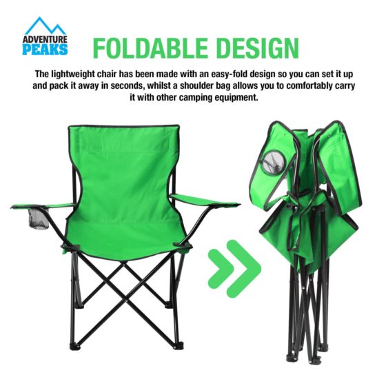 Foldable Outdoor Garden Camping Chair 50 x 50 x 80 cm Green 6620 (Big Parcel Rate)