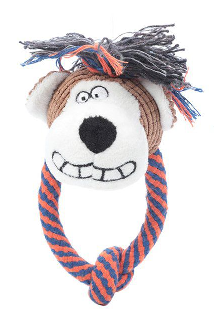 Pet Dog Soft Rope Toy Animal Head Assorted Designs 6712 (Parcel Rate)