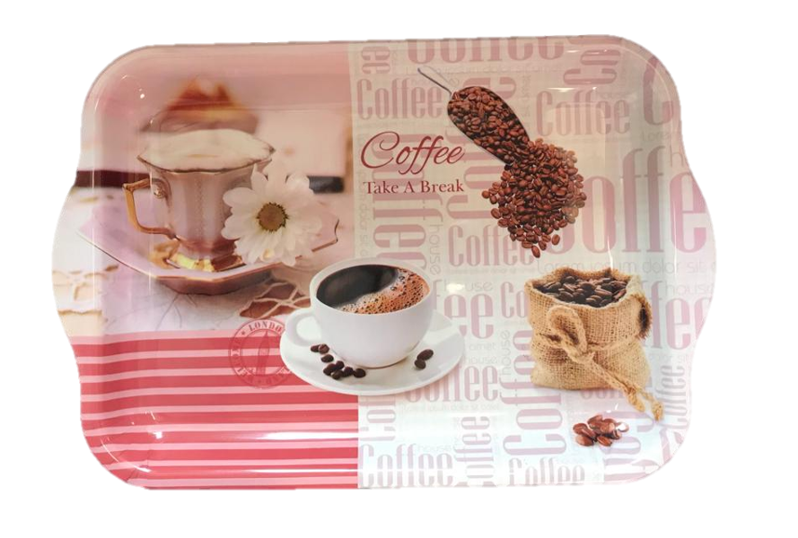 Plastic Tea Coffee Table Tray 45 x 30 cm Assorted Designs 6833 (Parcel Rate)