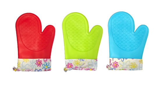 Baking Cooking Silicone Oven Glove One Size 27 x 16 cm Assorted Colours 7207 (Parcel Rate)