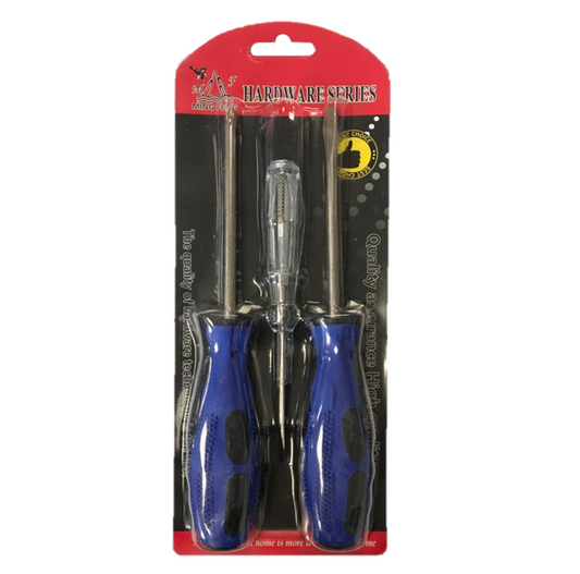 Slotted / Cross Slotted Screwdriver Set 19.5 / 14 cm Set of 3 7367 (Parcel Rate)