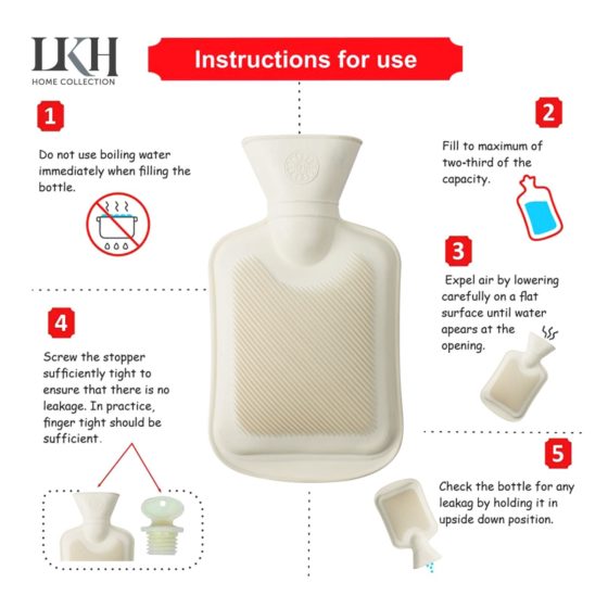 DGI Rubber Hot Water Bottle 0.5L 21 x 12cm 9249 (Parcel Rate)