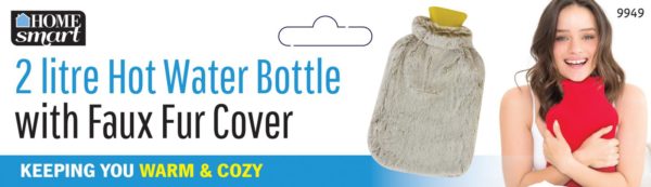 DGI Hot Water Bottle with Faux Fur Cover 2.0L 33 x 20 cm 9949  A (Parcel Rate)