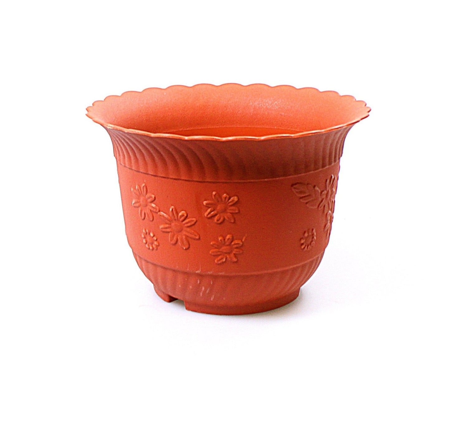 Plastic Plant Pot with Floral Pattern 28 cm 4299 (Parcel Rate)