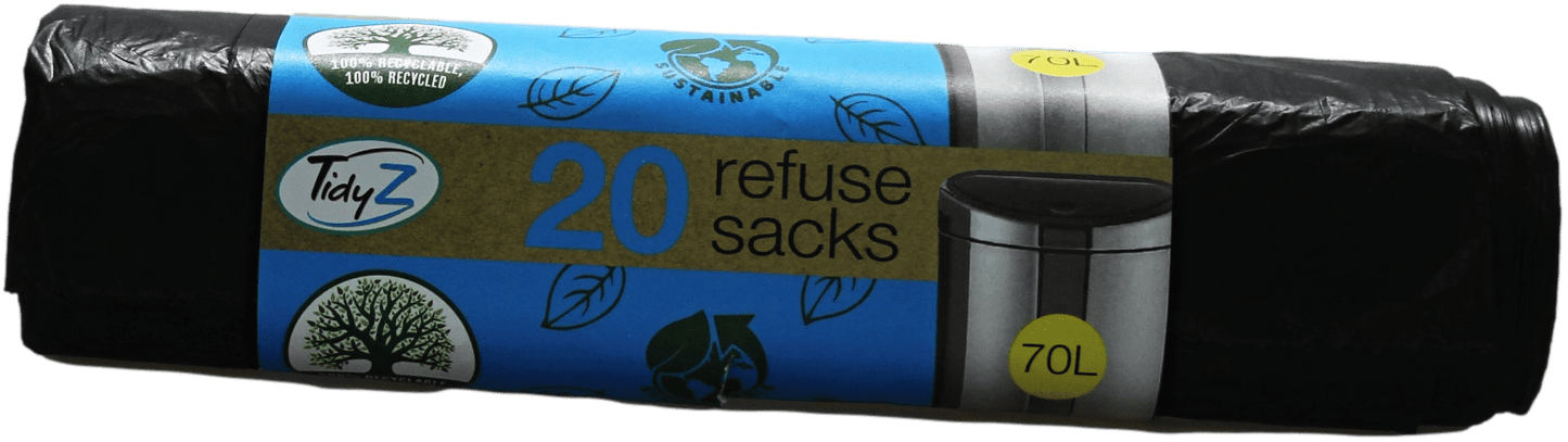 Refuse Sacks Bin Bags 70 Litre Roll of 20 B0248A (Parcel Rate)