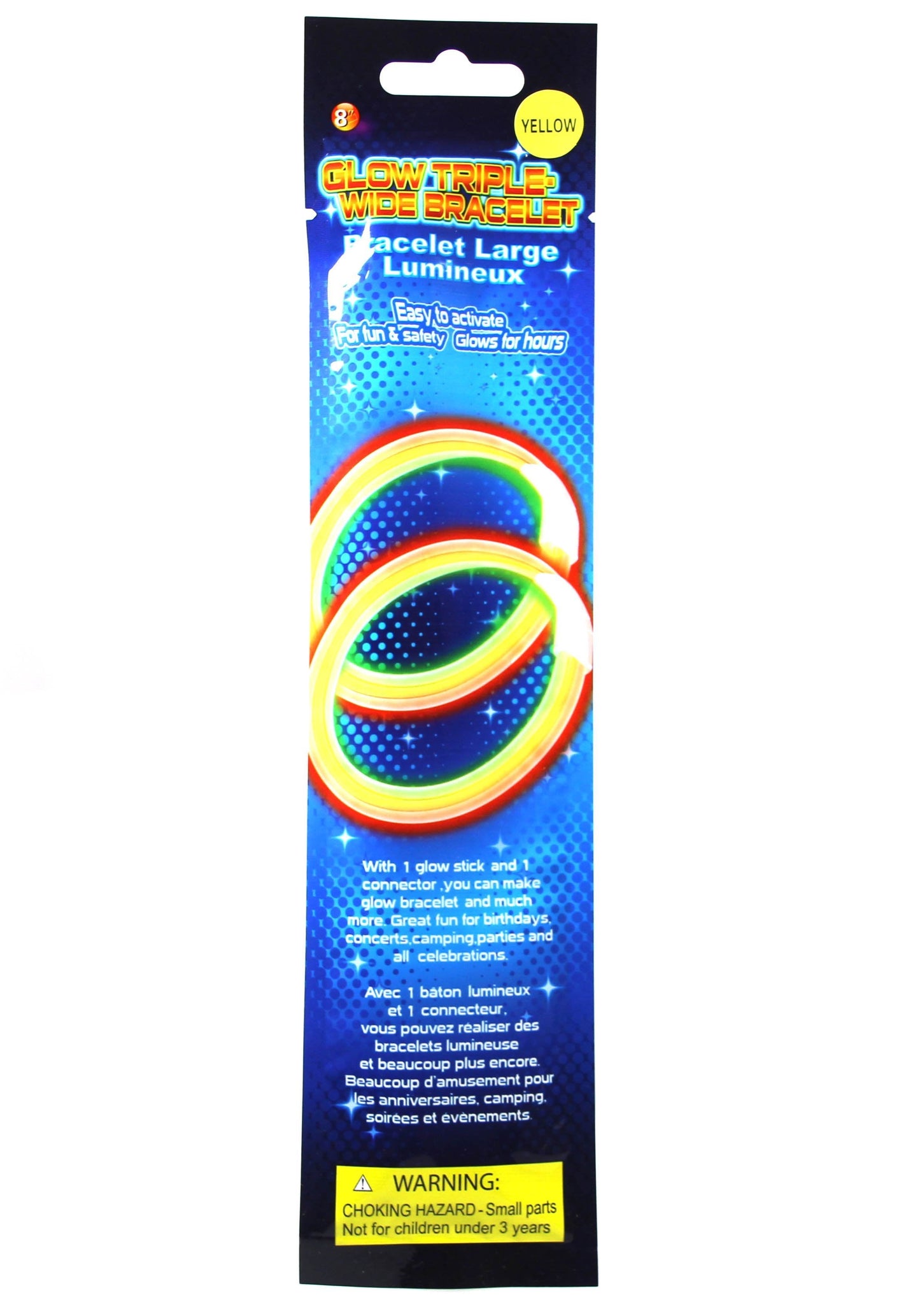 Glow In The Dark Triple Wide Stick Bracelet Assorted Colours 5259 (Parcel Rate)