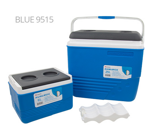 Ice Chest Cooler Box Set of 2 6 / 25 Litre Blue 9515 (Big Parcel Rate)