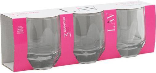 Pack Of 3 Diamond Whisky Glasses DIA15 (Parcel Rate)