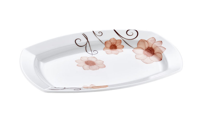 Melamine Oval Service Tray Plate 24 x 36 cm Assorted Designs ALBDKR214 (Parcel Rate)