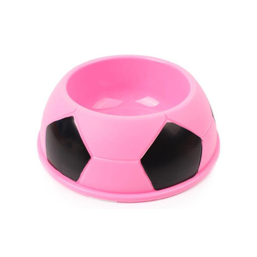 Plastic Dog Food Bowl Football Design Assorted Colours 4200 (Parcel Rate)