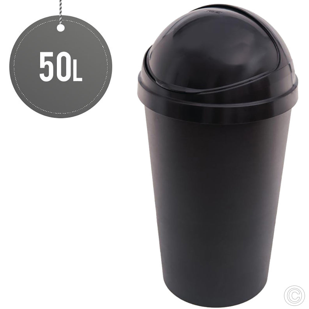 HDR Bullet Bin With Sliding Lid 50 Litre Black HD1359BLACK A  (Big Parcel Rate)