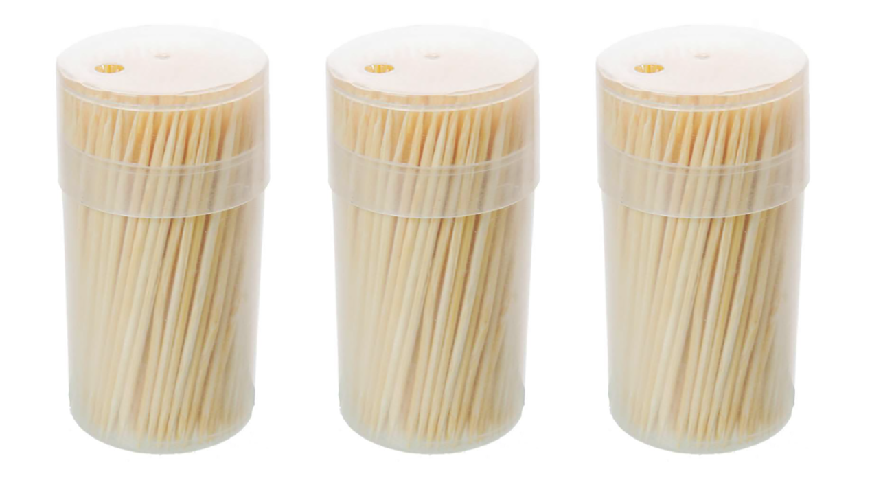 IIGEurope Bamboo Cocktail Sticks Toothpicks Pack of 3 KT001 (Parcel Rate)