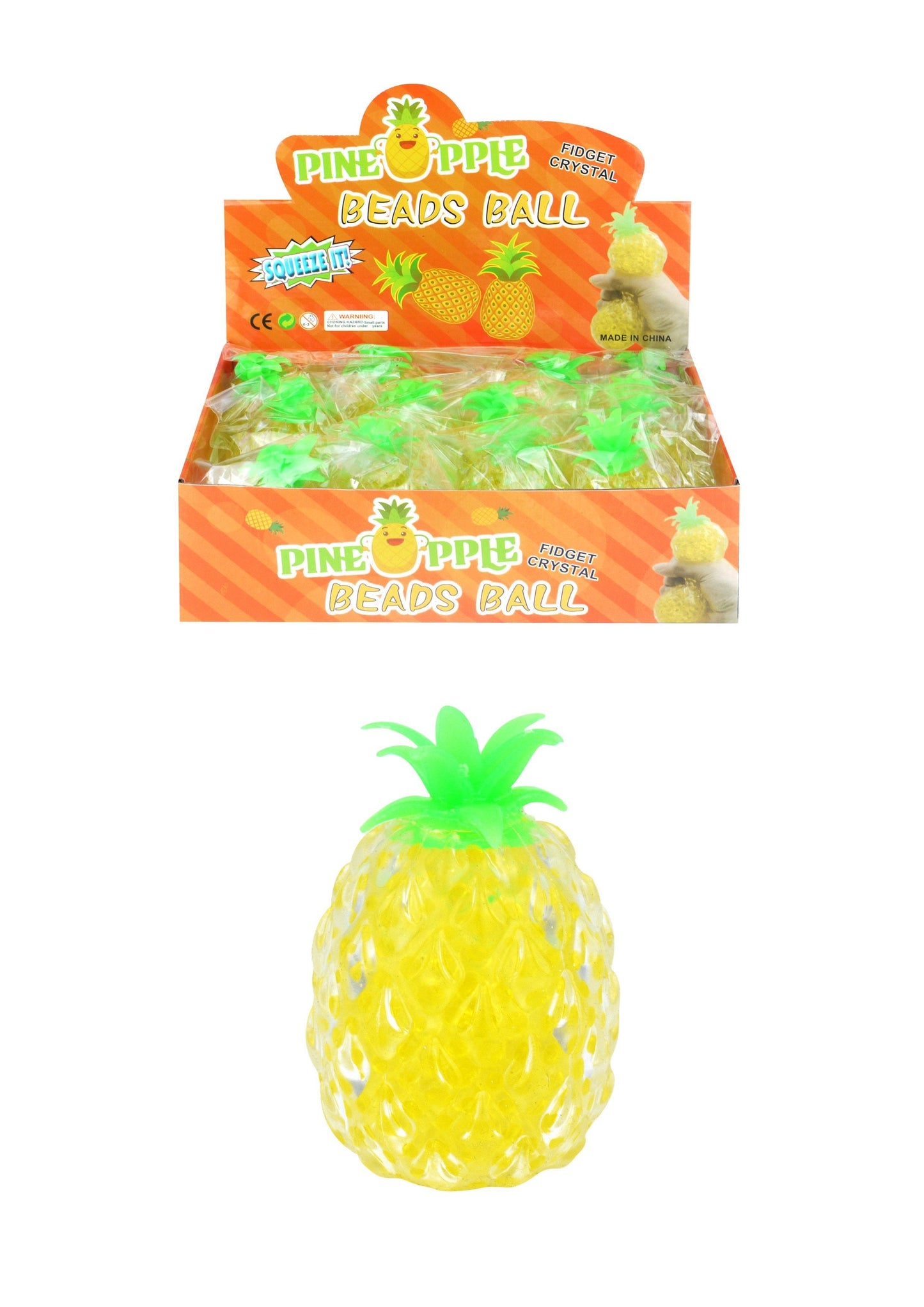 Children's Squeezy Stretchy Pineapple Fun Soft Toy Stress Reliever 14cm N51539 (Parcel Rate)