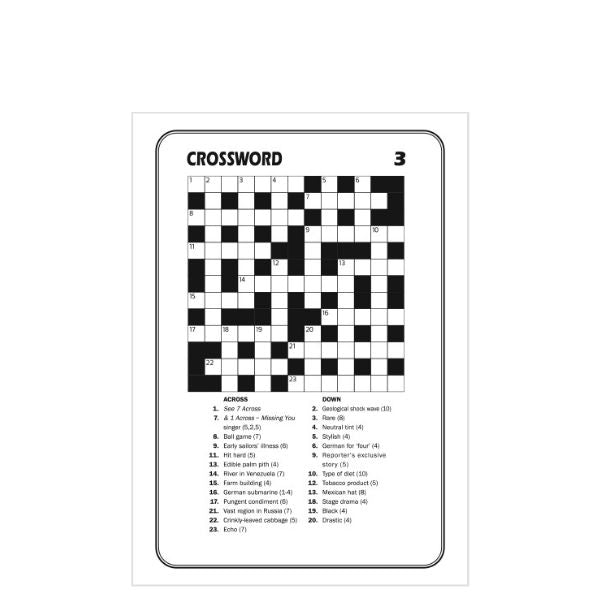 A5 Crossword Book 21 x 14.8 x 1.4cm Assorted Designs P2593 A (Large Letter Rate)