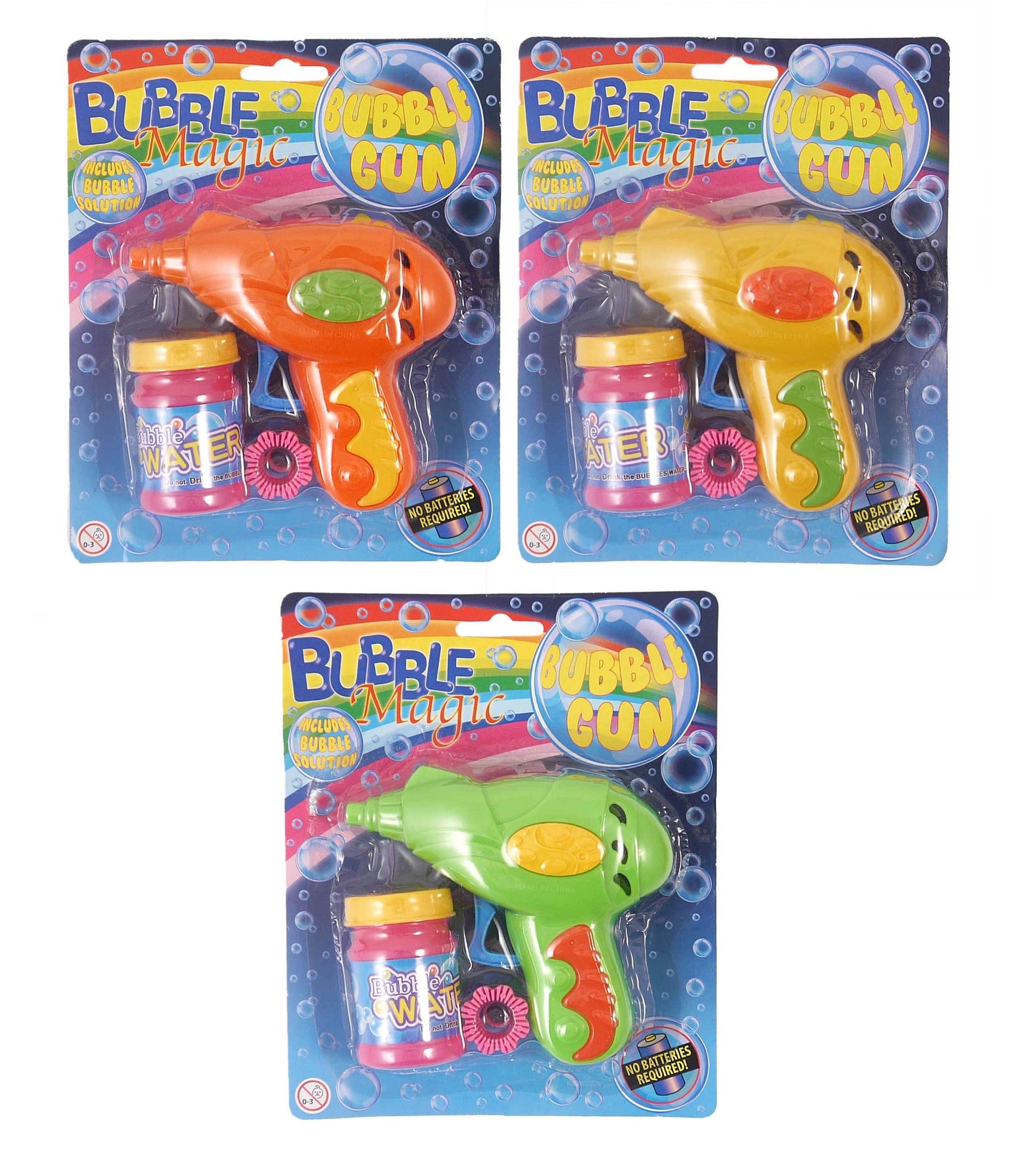 Children's Bubble Gun with Liquid Assorted Colours R79009 (Parcel Rate)